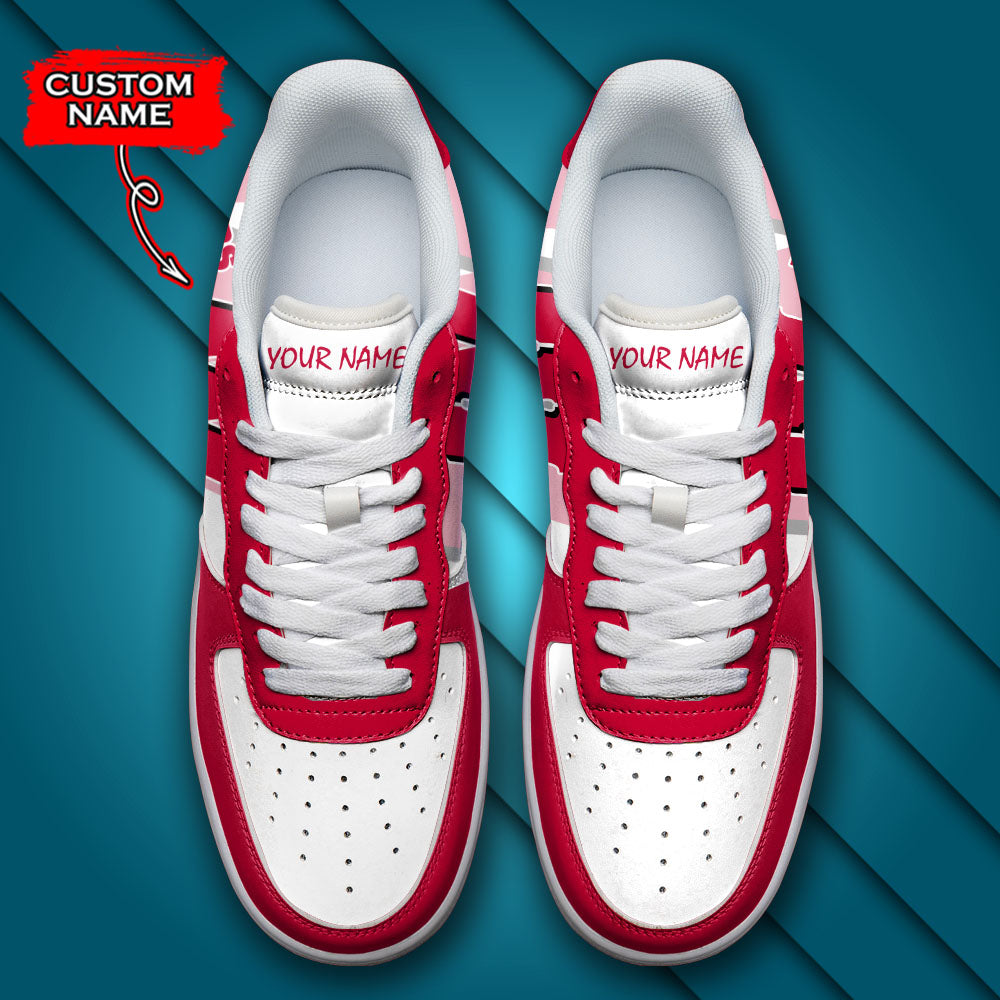 Ideafootwear Wisconsin Badgers NCAA Air Low-Top Sneakers Shoes For Men And Women