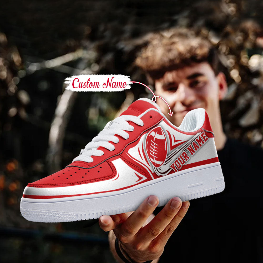 Ideafootwear Wisconsin Badgers NCAA Air Low-Top Sneakers Shoes For Men And Women
