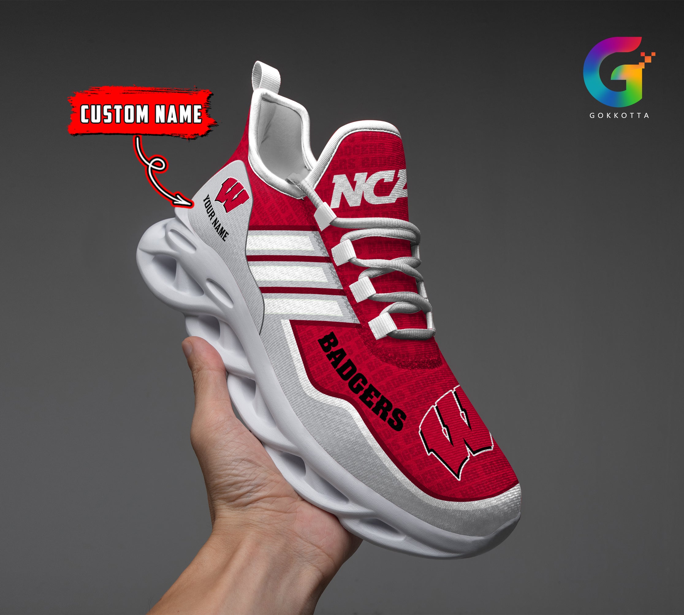 Ideafootwear Wisconsin Badgers NCAA Max Soul Shoes Sneakers For Men And Women