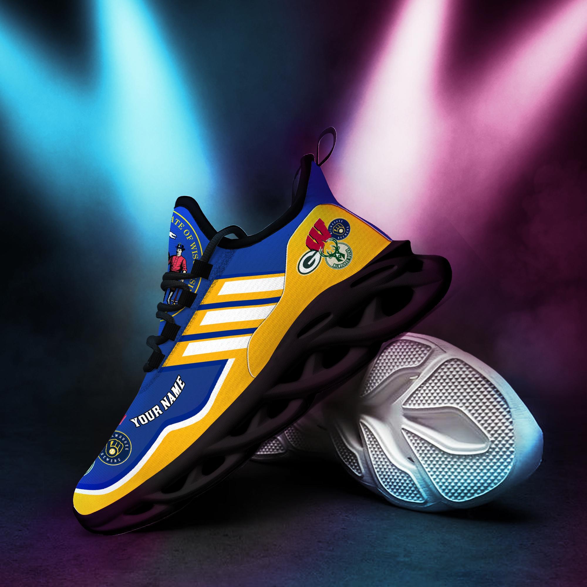 Ideafootwear Wisconsin Sport Team Max Soul Shoes Sneakers For Men And Women