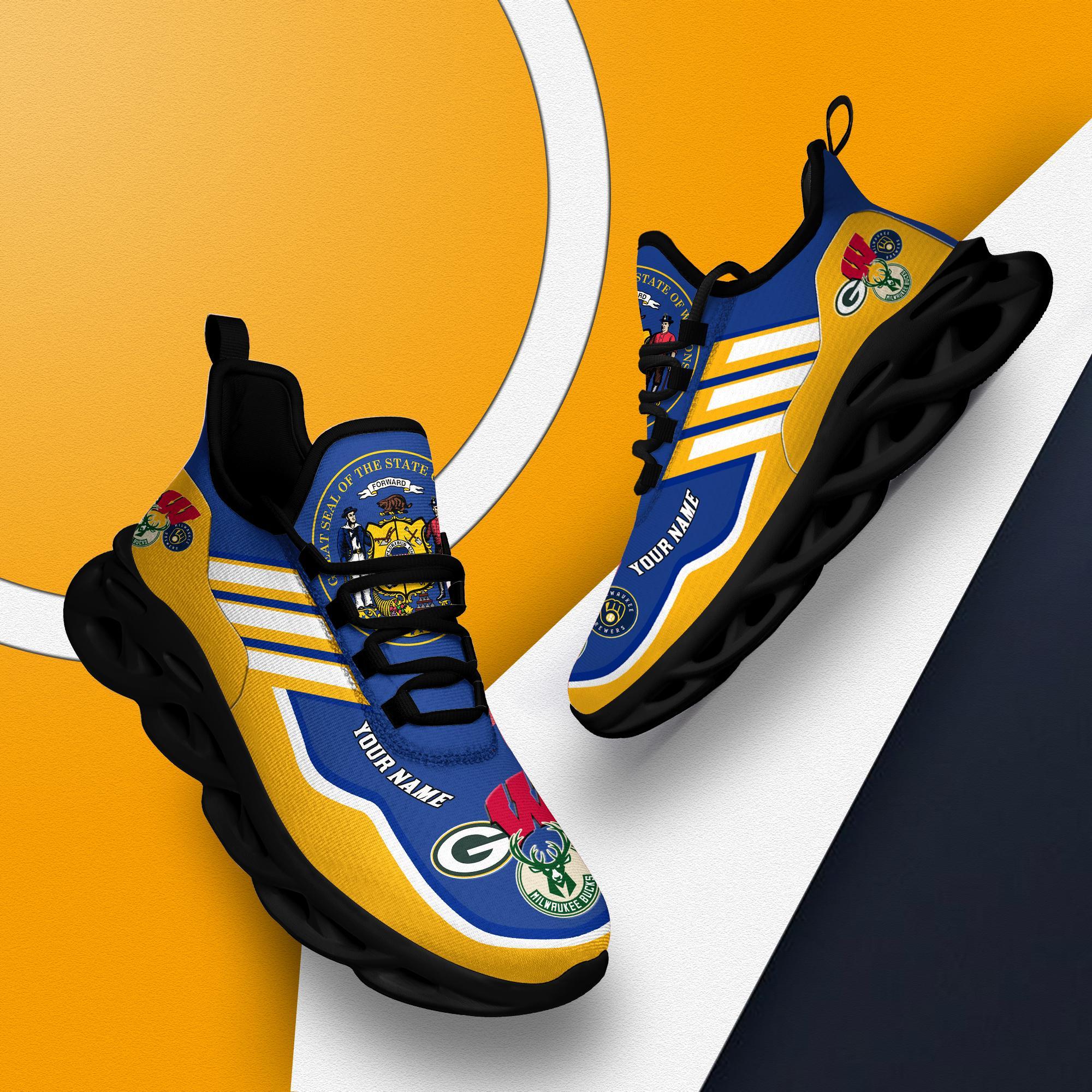 Ideafootwear Wisconsin Sport Team Max Soul Shoes Sneakers For Men And Women