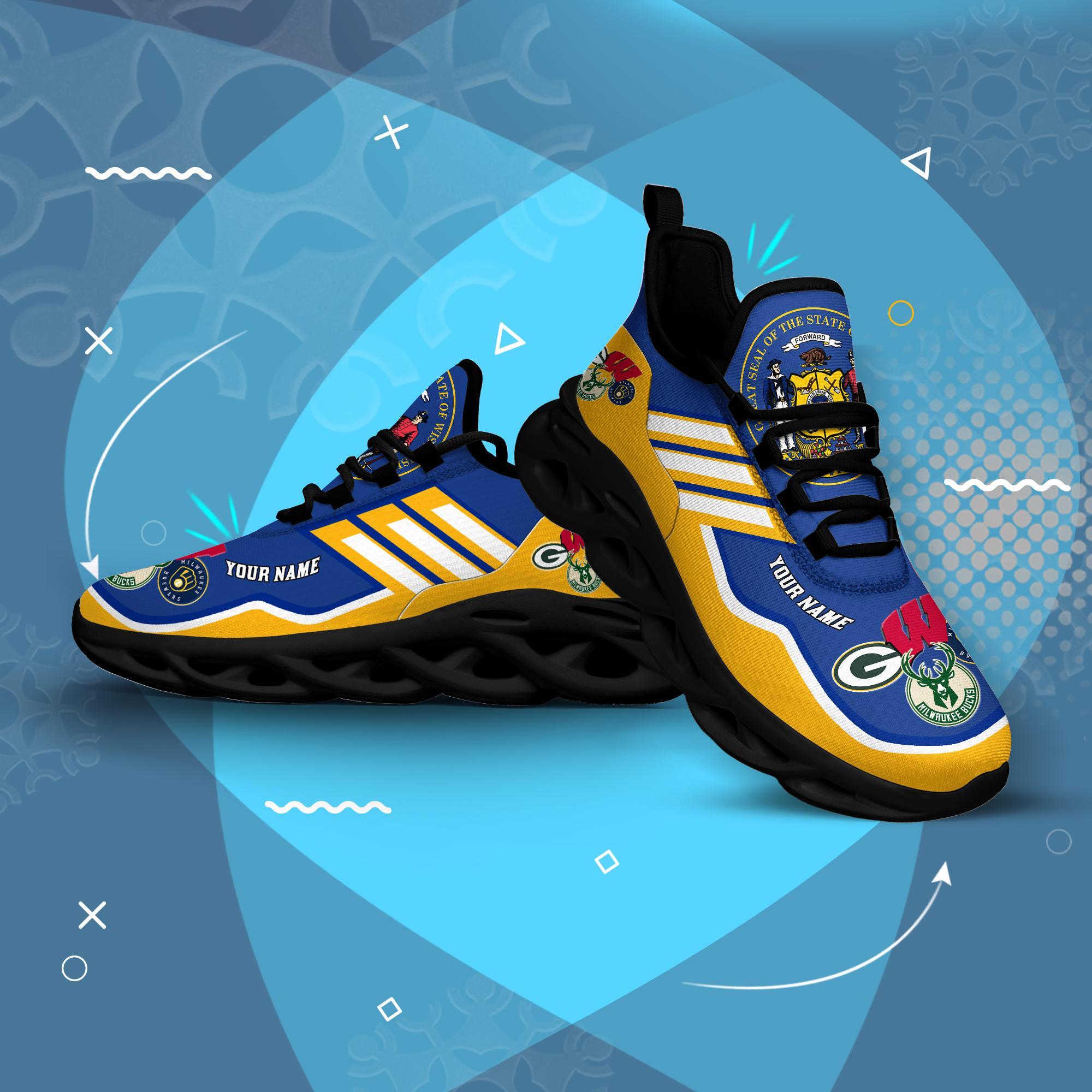 Ideafootwear Wisconsin Sport Team Max Soul Shoes Sneakers For Men And Women