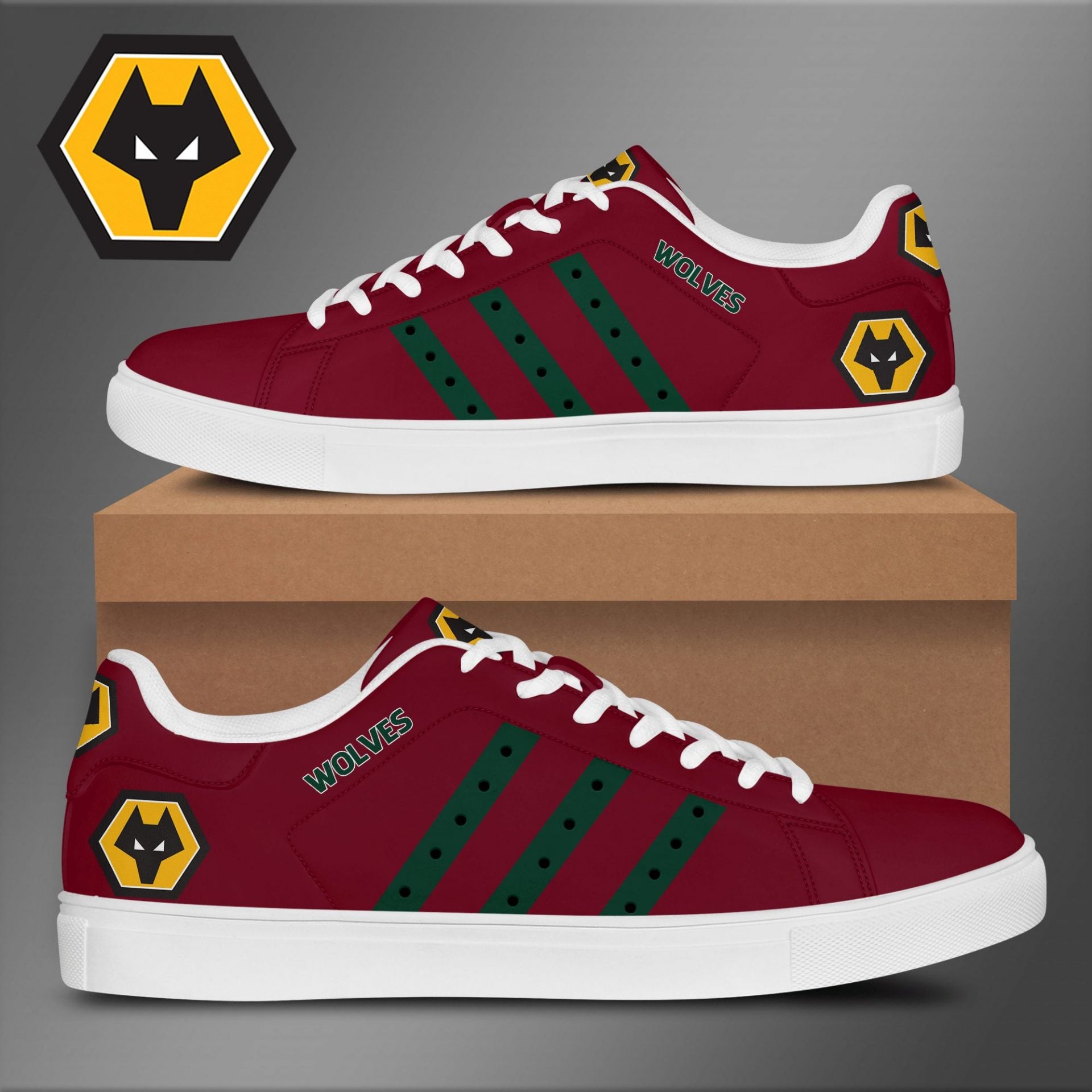 Ideafootwear Wolverhampton Wanderers FC Skate Stan Shoes Sneakes For Men And Women