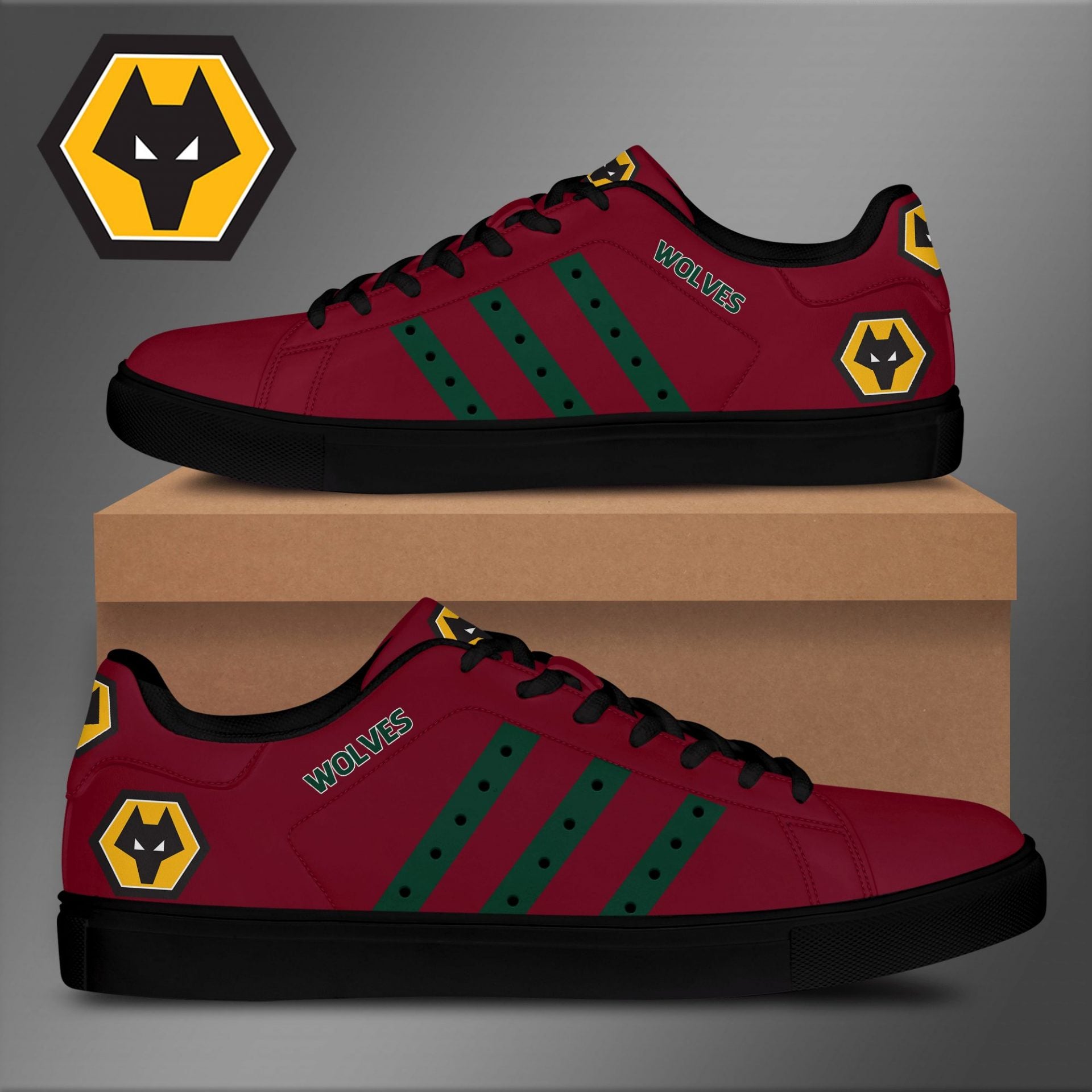 Ideafootwear Wolverhampton Wanderers FC Skate Stan Shoes Sneakes For Men And Women