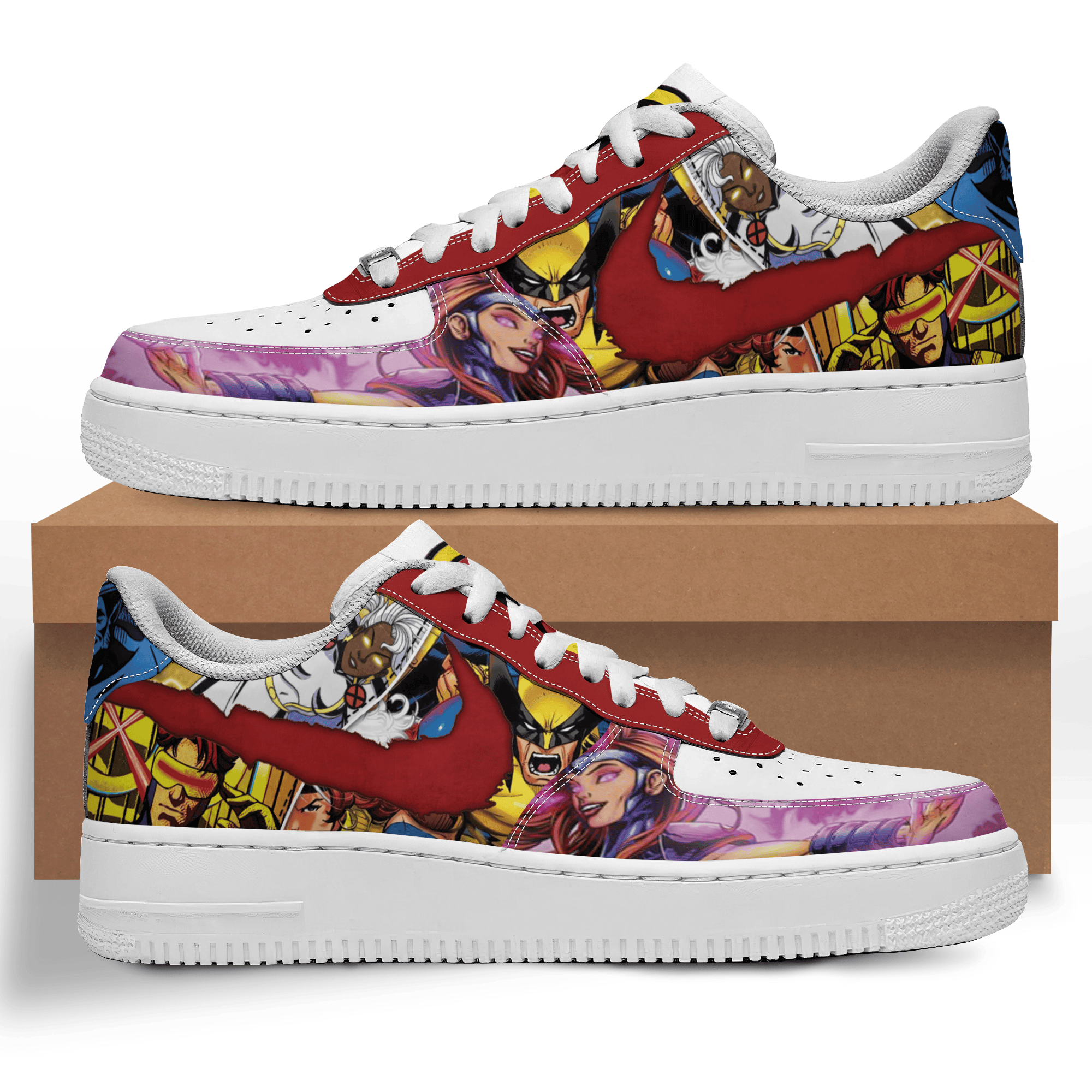 Ideafootwear Wolverine Deadpool Air Low-Top Sneakers Shoes For Men And Women