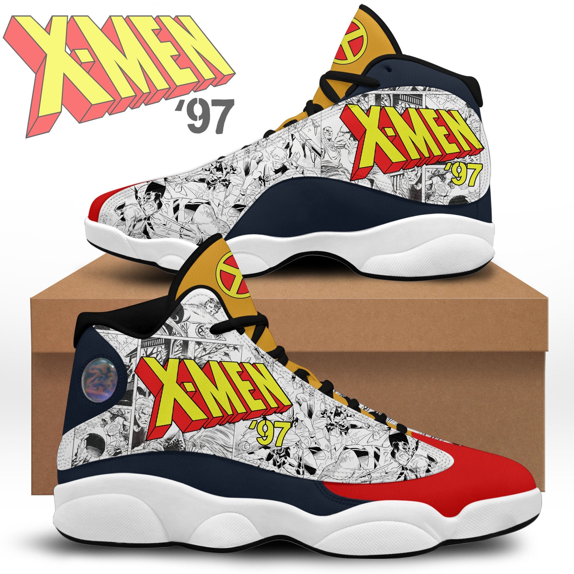 Ideafootwear X-Men AJ13 Sneakers Shoes For Men And Women