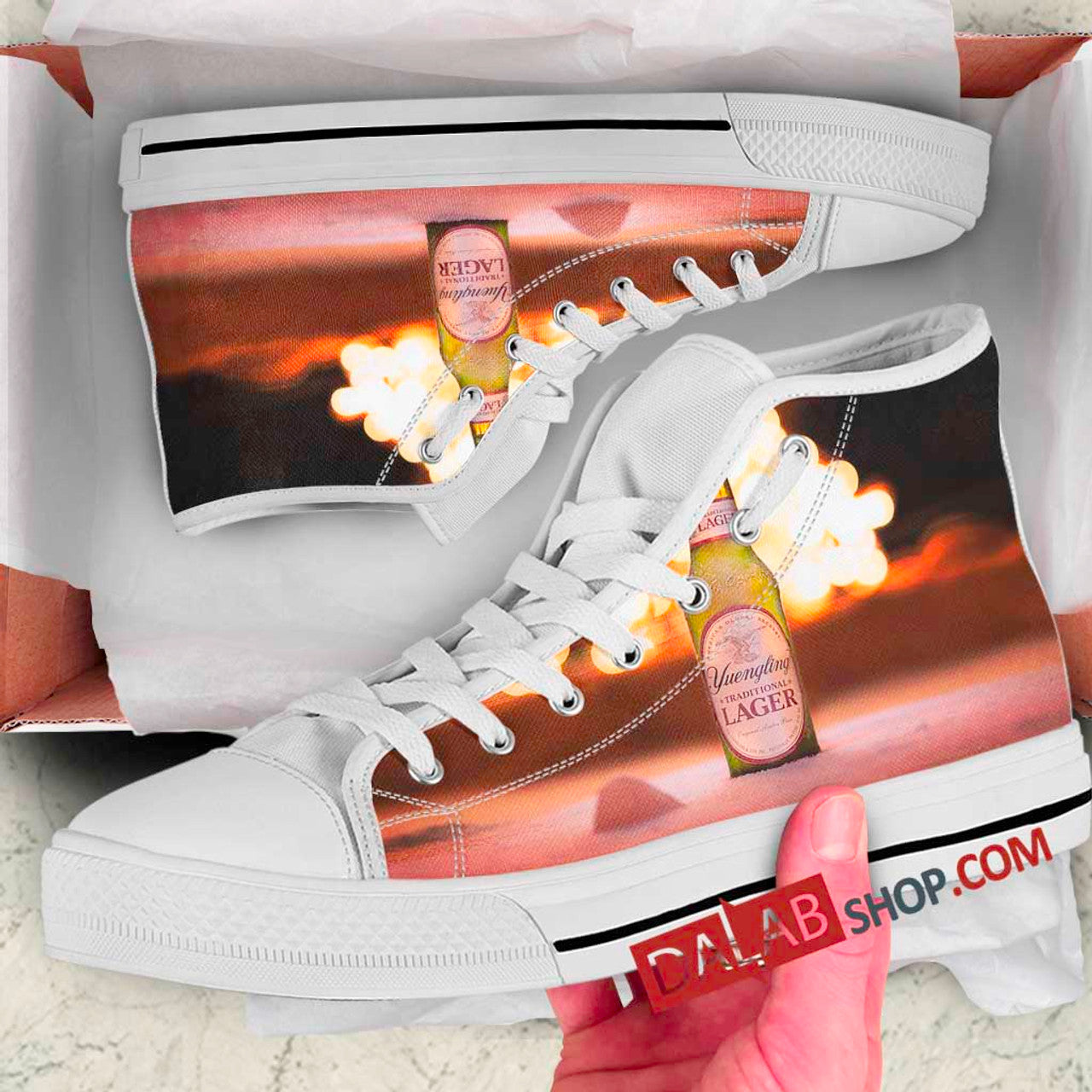 Ideafootwear Yuengling High Top Canvas Sneakers Shoes For Men And Women
