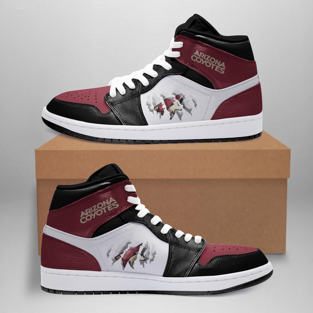 Ideafootwear Arizona Coyotes AJ1 High Sneakers Shoes For Men And Women 3