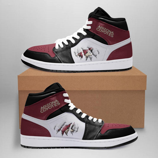 Ideafootwear Arizona Coyotes AJ1 High Sneakers Shoes For Men And Women 3