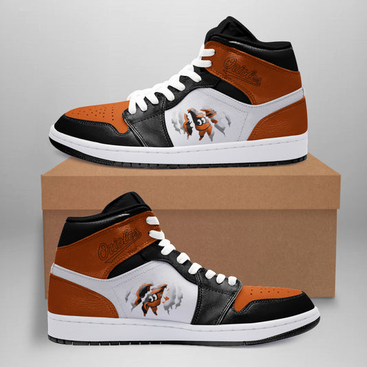 Ideafootwear Baltimore Orioles AJ1 High Sneakers Shoes For Men And Women 6