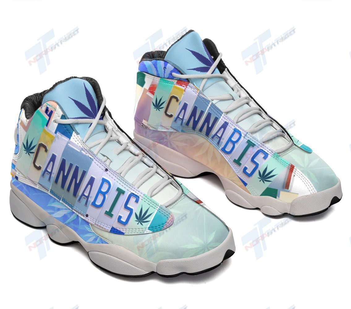 Ideafootwear Cannabis License Plate AJ13 Sneakers Shoes For Men And Women 1