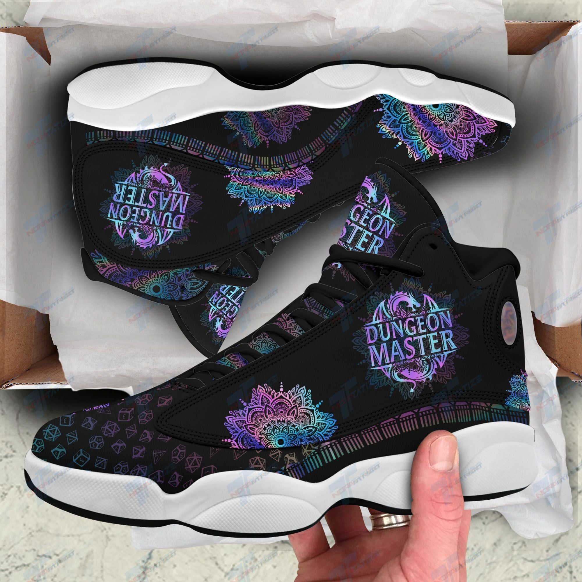 Ideafootwear Dungeon Dragon AJ13 Sneakers Shoes For Men And Women 1
