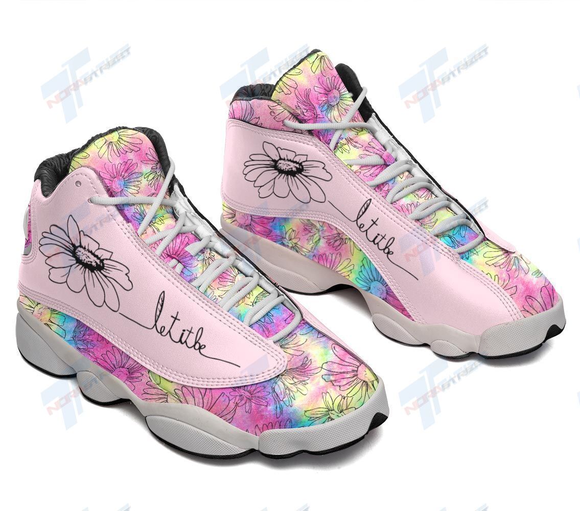 Ideafootwear Hippie Flower Let It Be AJ13 Sneakers Shoes For Men And Women 1