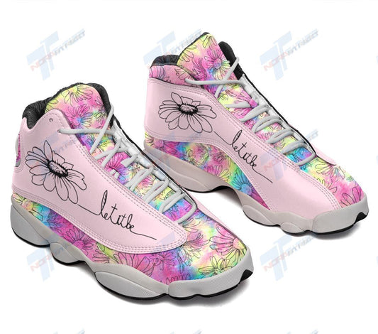 Ideafootwear Hippie Flower Let It Be AJ13 Sneakers Shoes For Men And Women 1