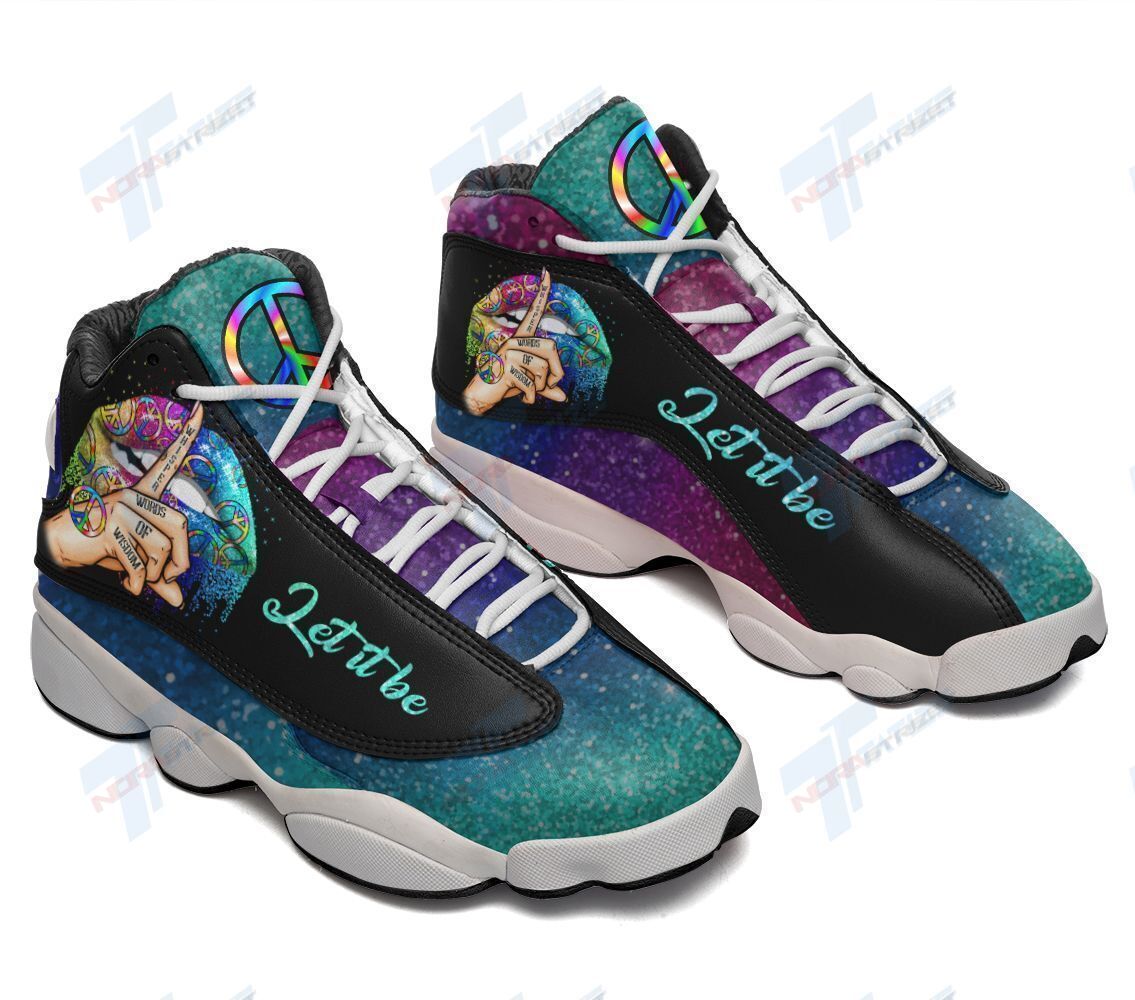 Ideafootwear Hippie Lips Let It Be AJ13 Sneakers Shoes For Men And Women 1