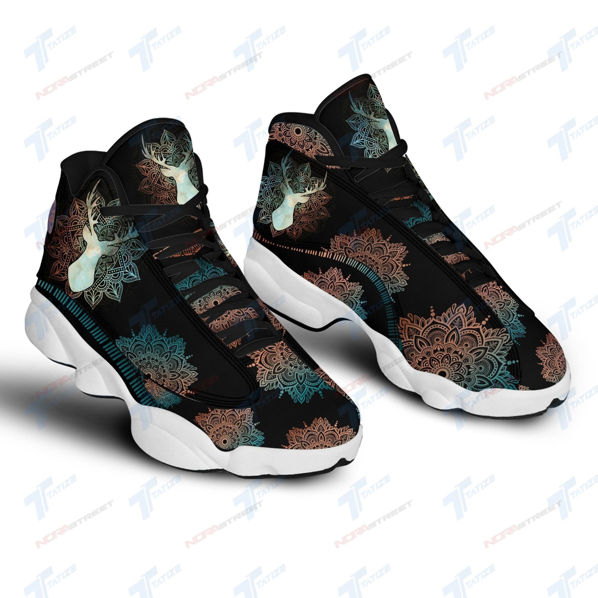Ideafootwear Hunting Mandala AJ13 Sneakers Shoes For Men And Women 1