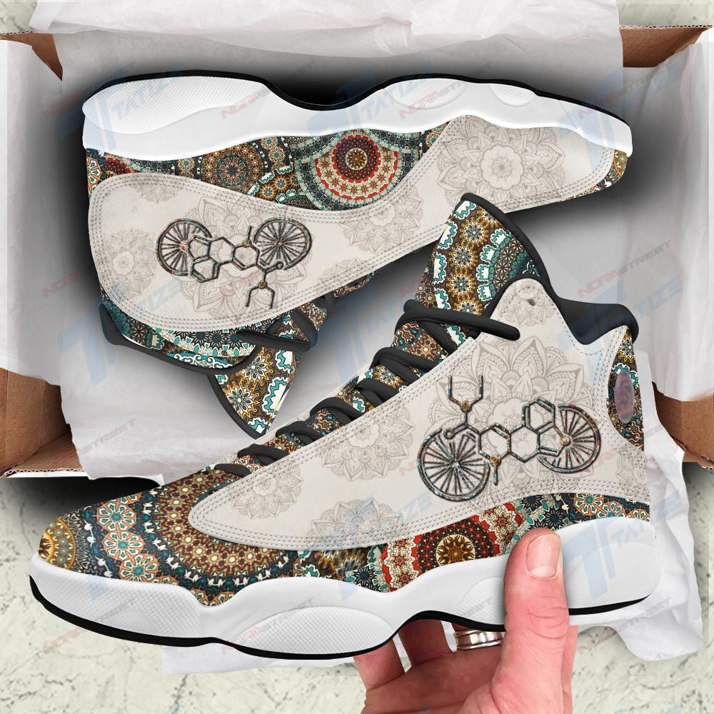 Ideafootwear Mandala Lsd Bicycle AJ13 Sneakers Shoes For Men And Women 1