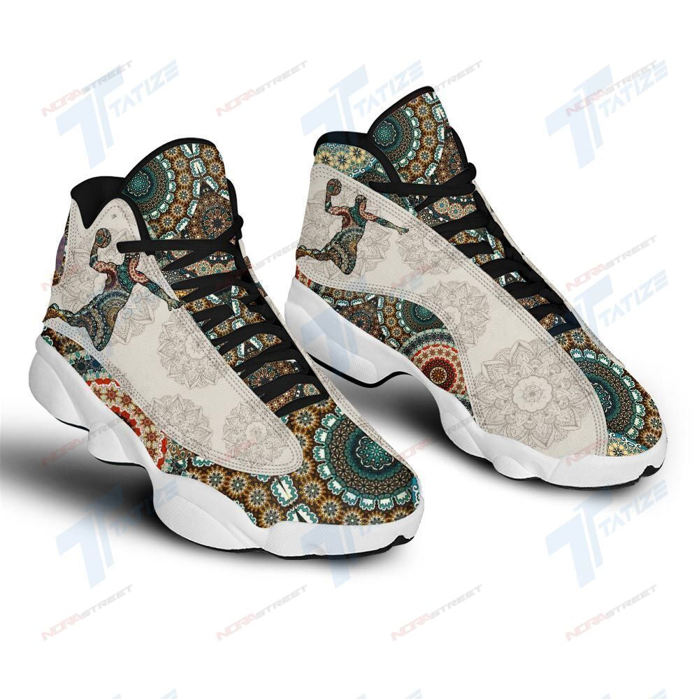 Ideafootwear Mandala Pattern Basketball AJ13 Sneakers Shoes For Men And Women 1