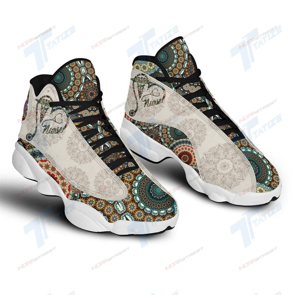 Ideafootwear Mandala Pattern Nurse AJ13 Sneakers Shoes For Men And Women 1