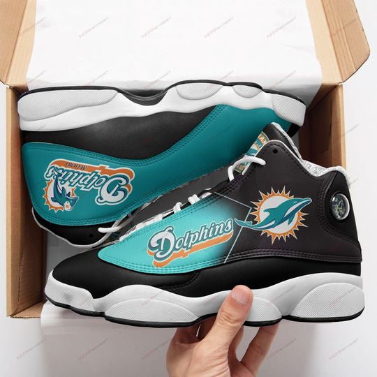 Ideafootwear Miami Dolphins AJ13 Sneakers Shoes For Men And Women 16