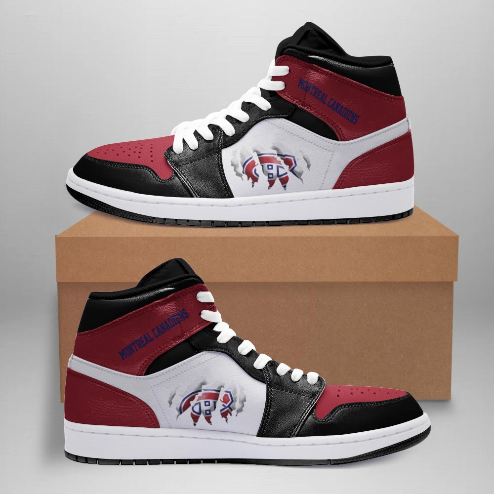 Ideafootwear Montreal Canadiens AJ1 High Sneakers Shoes For Men And Women 3