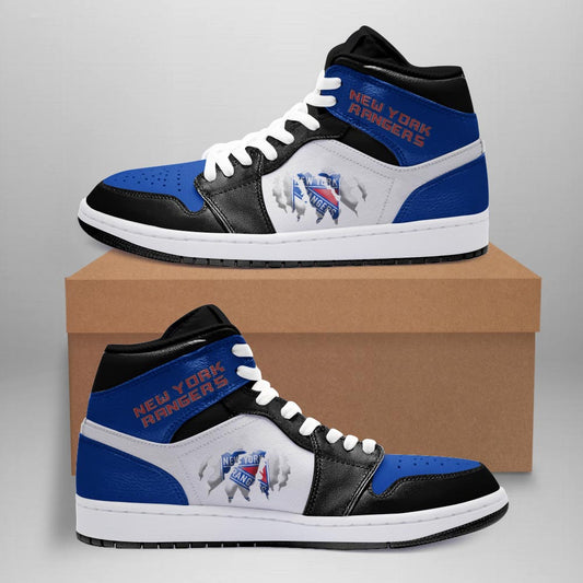 Ideafootwear New York Rangers AJ1 High Sneakers Shoes For Men And Women 4