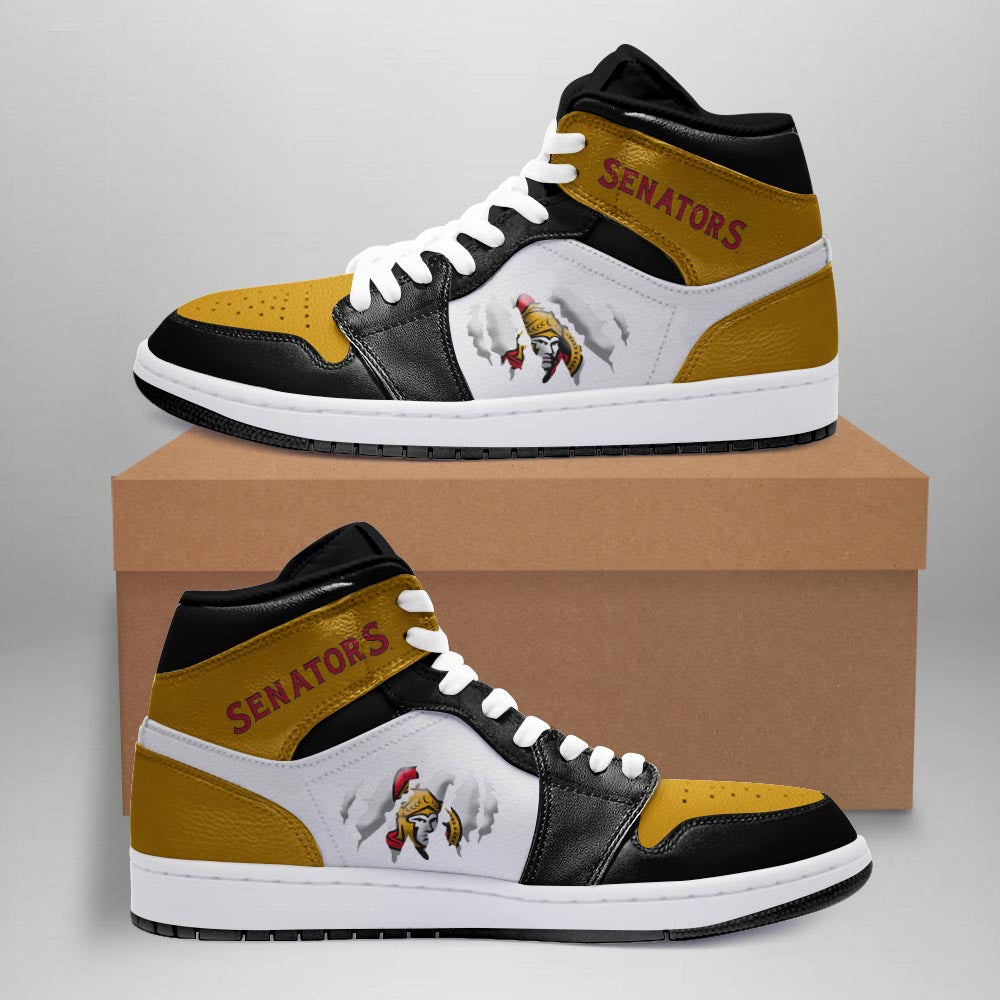 Ideafootwear Ottawa Senators AJ1 High Sneakers Shoes For Men And Women 3