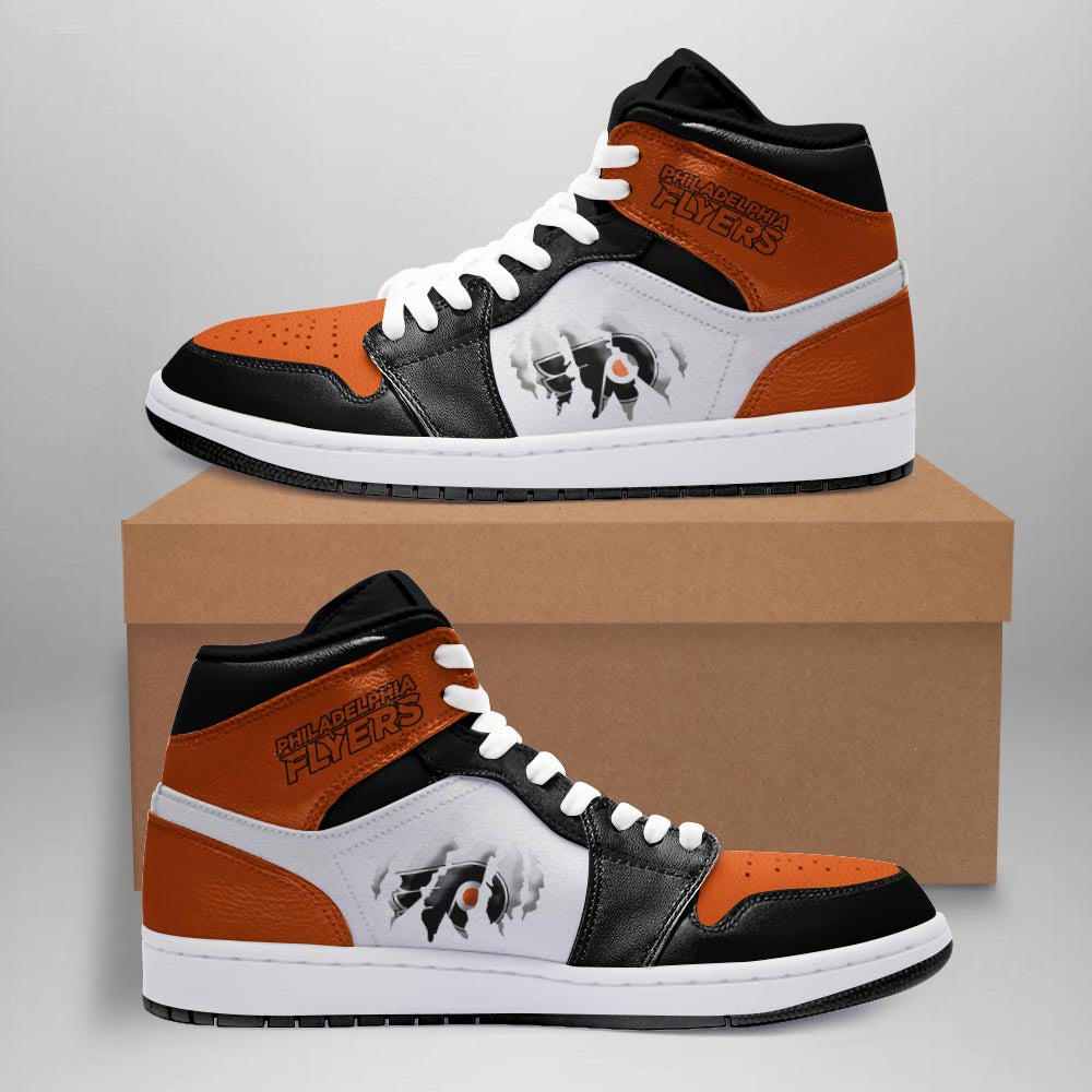 Ideafootwear Philadelphia Flyers AJ1 High Sneakers Shoes For Men And Women 3