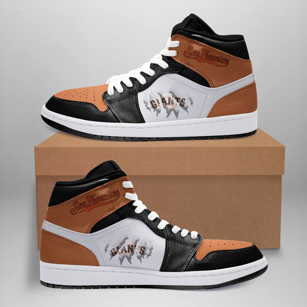 Ideafootwear San Francisco Giants AJ1 High Sneakers Shoes For Men And Women 2