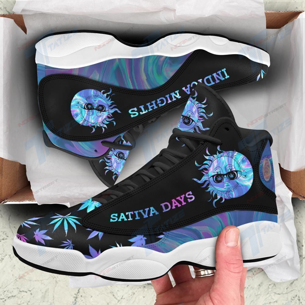Ideafootwear Sativa Days Indica Nights AJ13 Sneakers Shoes For Men And Women 1