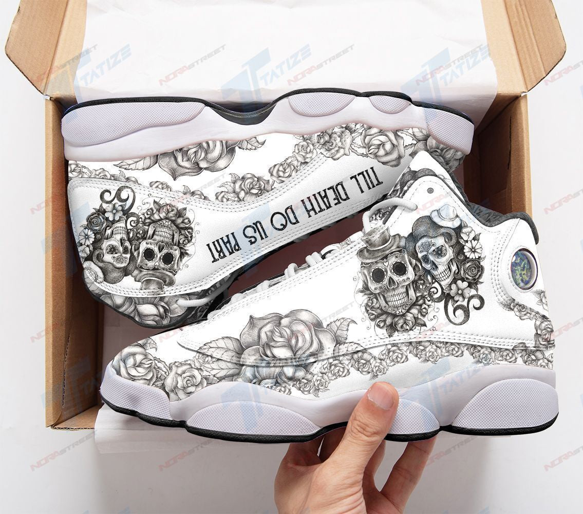 Ideafootwear Skull Till Death Do Us Part AJ13 Sneakers Shoes For Men And Women 1
