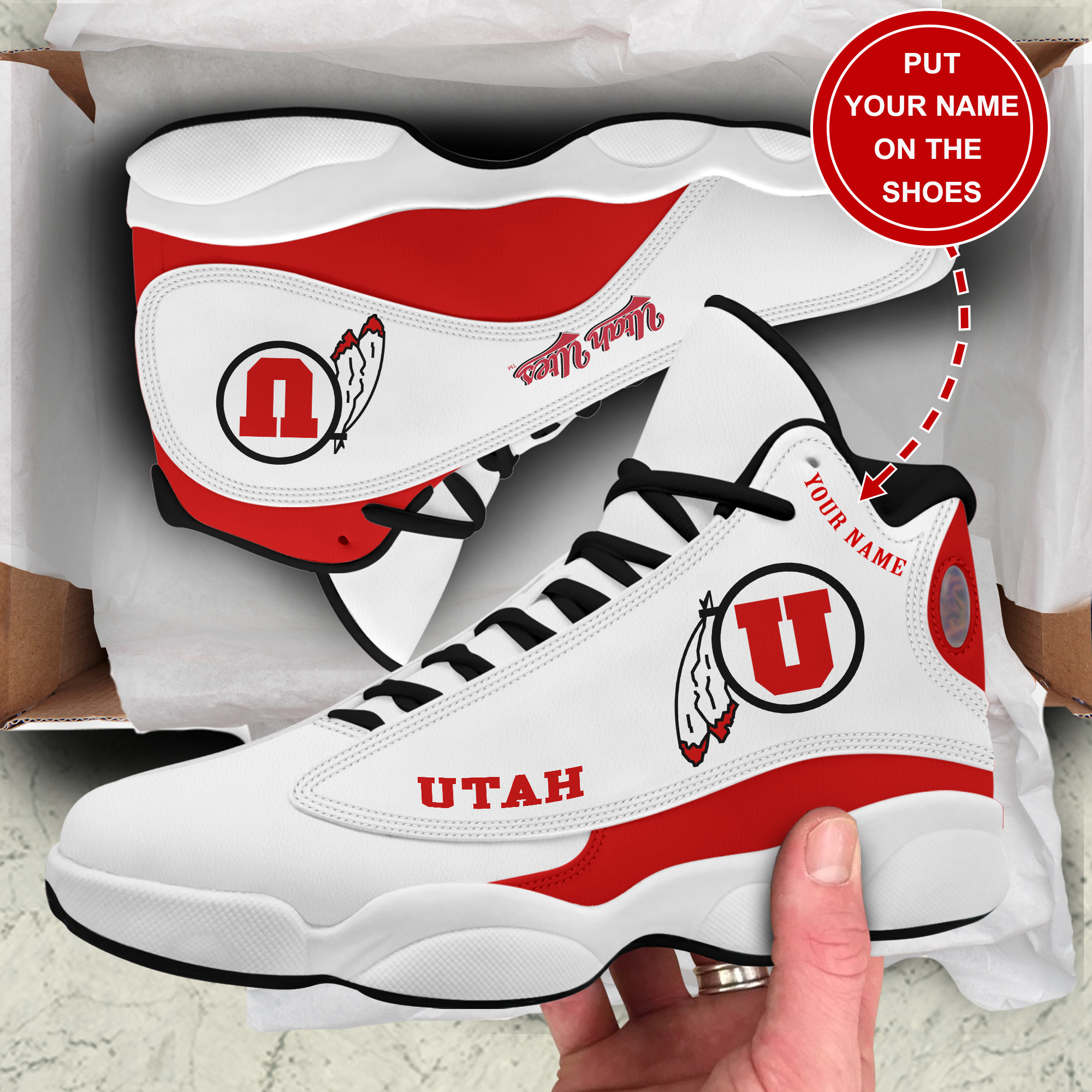 Ideafootwear Utah Utes AJ13 Sneakers Shoes For Men And Women 1