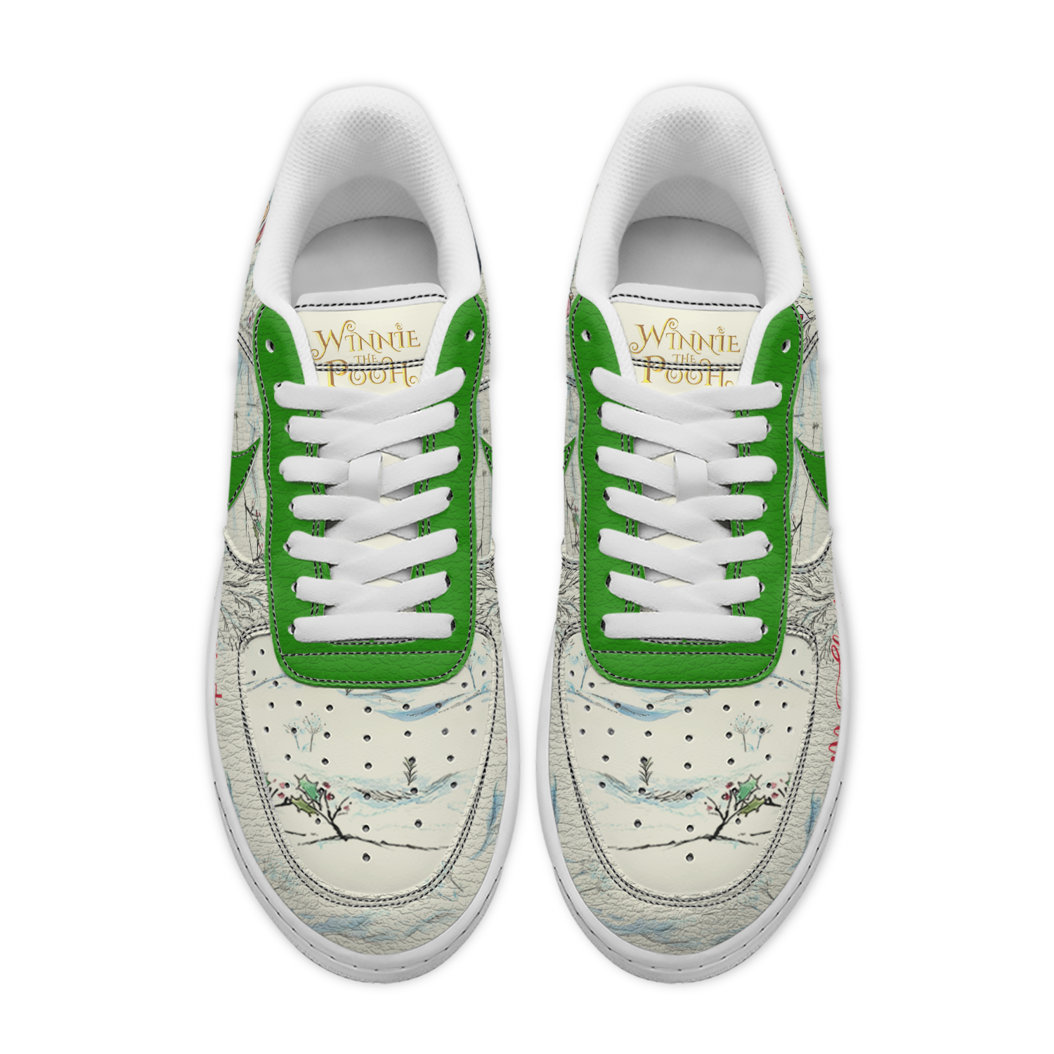 IdeaFootwear Winnie The Pooh x Christmas Air Low-Top Sneakers Shoes For Men And Women