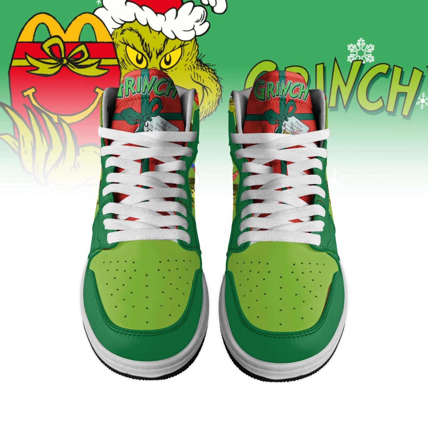 Ideafootwear The Grinch x Mcdonald's AJ1 High Sneakers Shoes For Men And Women