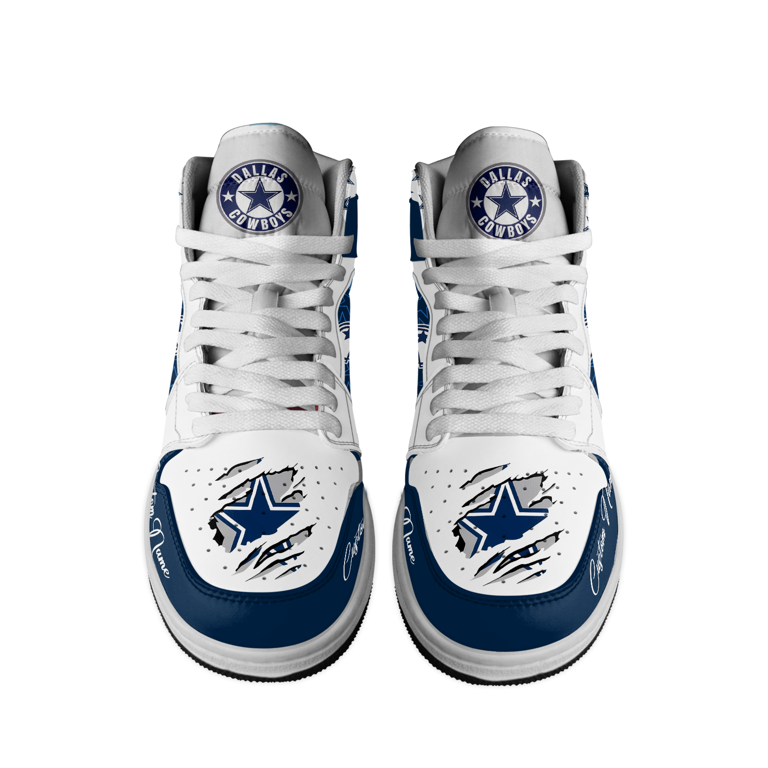 Ideafootwear Dallas Cowboys AJ1 High Sneakers Shoes For Men And Women