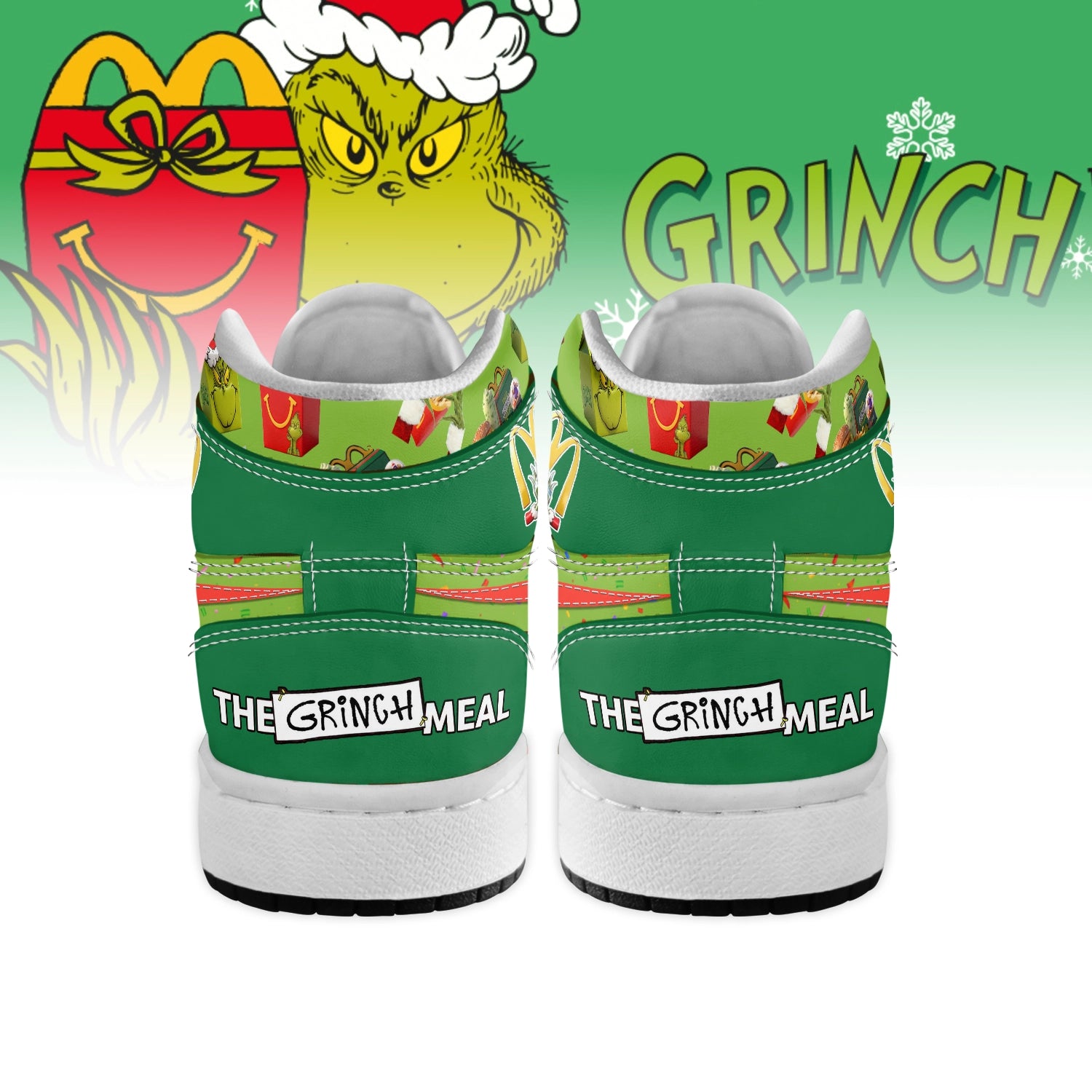 Ideafootwear The Grinch x Mcdonald's AJ1 High Sneakers Shoes For Men And Women