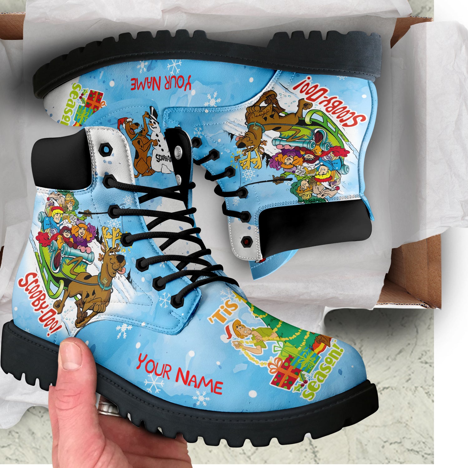 IdeaFootwear Scooby-doo x Christmas Boots Shoes For Men And Women